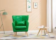 الصلبة الخشب الساقين نسيج الزاوية أريكة ، واحد مقاعد قماش صوفا الخضراء للفندق