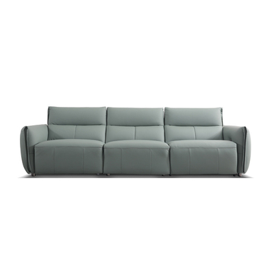 Modern Zero-Back Wall Straight-Row First-Layer Cowhide Telescopic Leather Electric Sofa    285*107*88cm