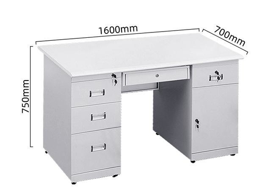 Xinlongfei Steel Iron 1.2m Financial Computer Desk With Drawer